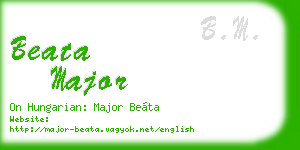 beata major business card